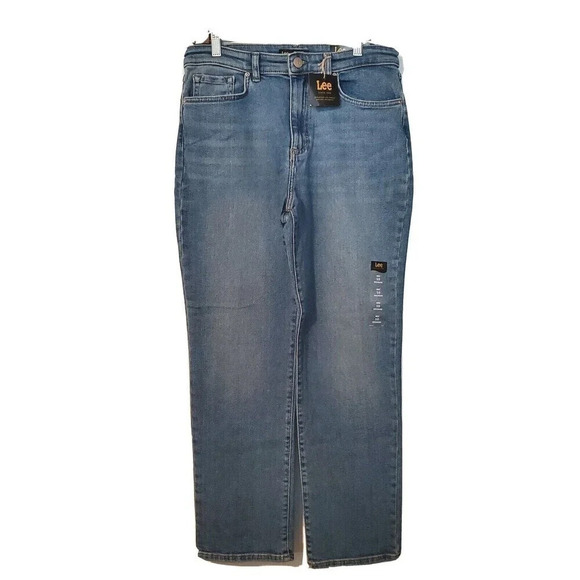 Lee Jeans Womens Blue Relaxed Fit Straight Leg Ankle Anchor Size 10 New - Picture 6 of 9